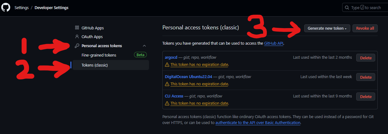 GitHub Personal Access Tokens